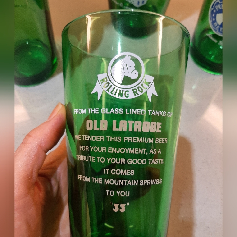 Rolling Rock beer glasses - Picture 5 of 10